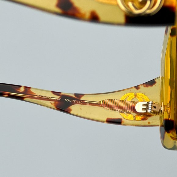 Gucci GG1235S 002 BRAND NEW Sunglasses Havana Brown Butterfly Oversized Women